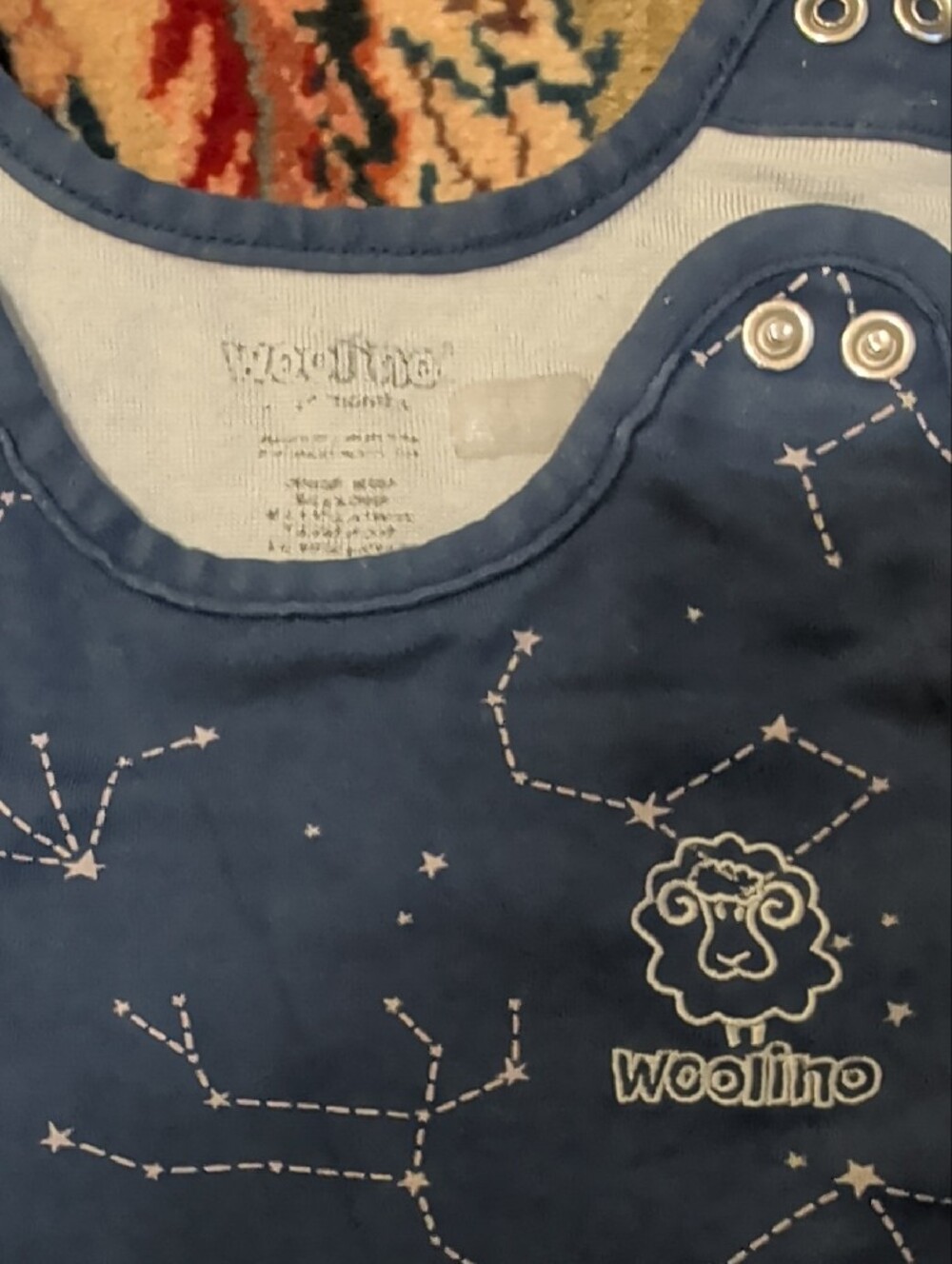 Woolino 4 Season Wool Sleep Sack 2-24 Months - Navy Constellation - Picture 2 of 6
